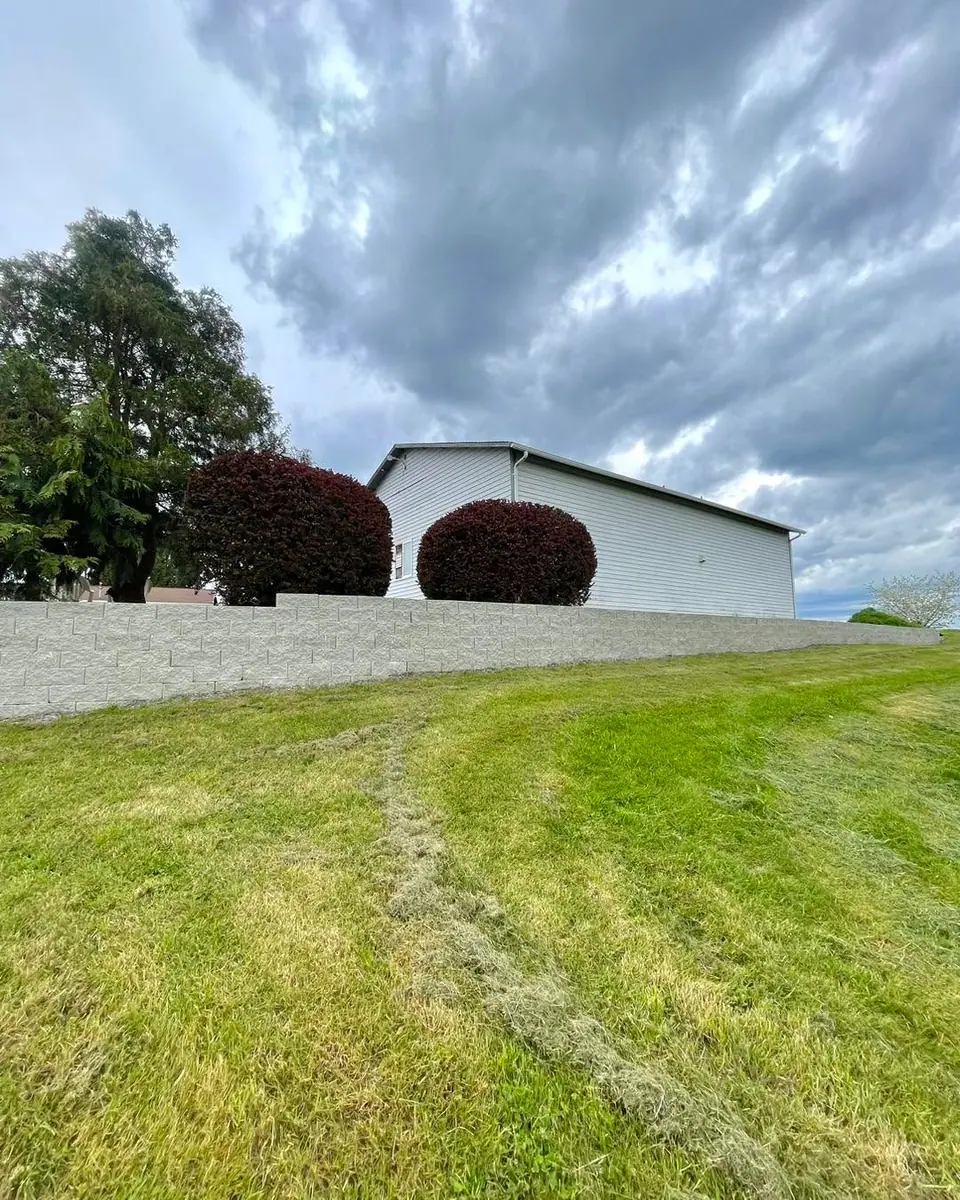 Wide open lawn graded and seeded on an acreage property